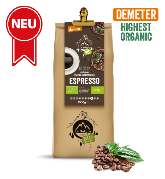 Espresso DEMETER kafa u zrnu 1000g La Natura Lifestyle