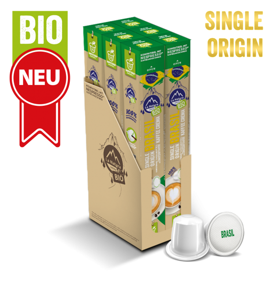 BRASIL Single Origin BIO Kaffee BOX 60 Kaffeekapseln