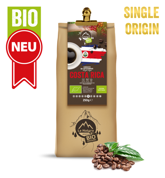 Costa Rica Bio zrnková káva 250g
