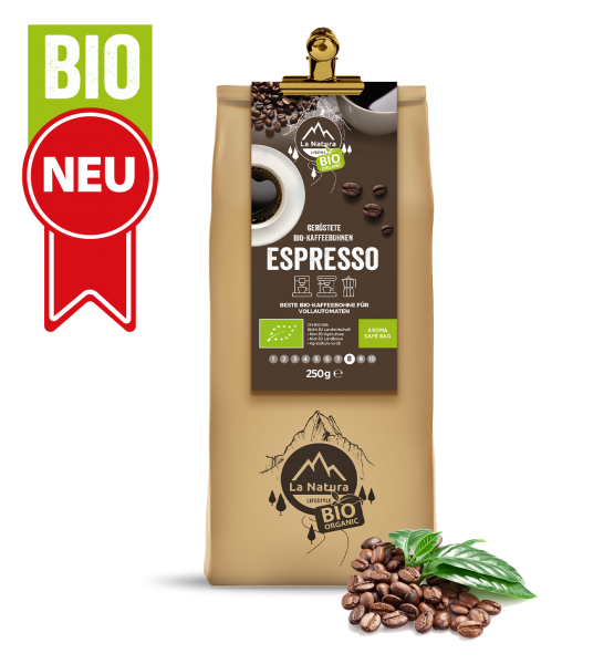 ESPRESSO BIO Bohnen Kaffee 250g LA NATURA