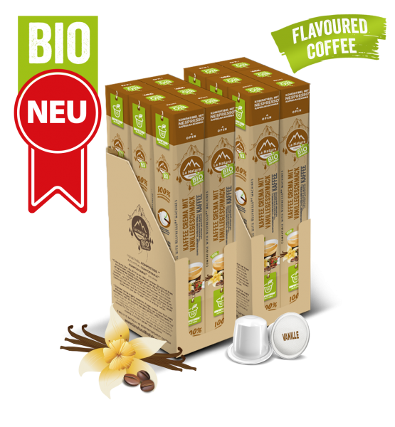 Crema BIO káva s přírodní vanilkovou příchutí La Natura Lifestyle - 120 kapslí