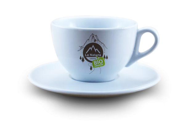 Caffee Latte Tasse 2 Teilig Porzellan 1 Tassen + 1 Untersetzer La Natura Lifestyle 245