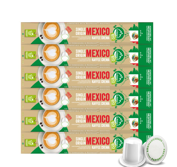 MEXICO Single Origin BIO Kaffee BOX 60 Kaffeekapseln