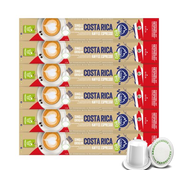 COSTA RICA Single Origin BIO Kaffee BOX 60 Kaffeekapseln