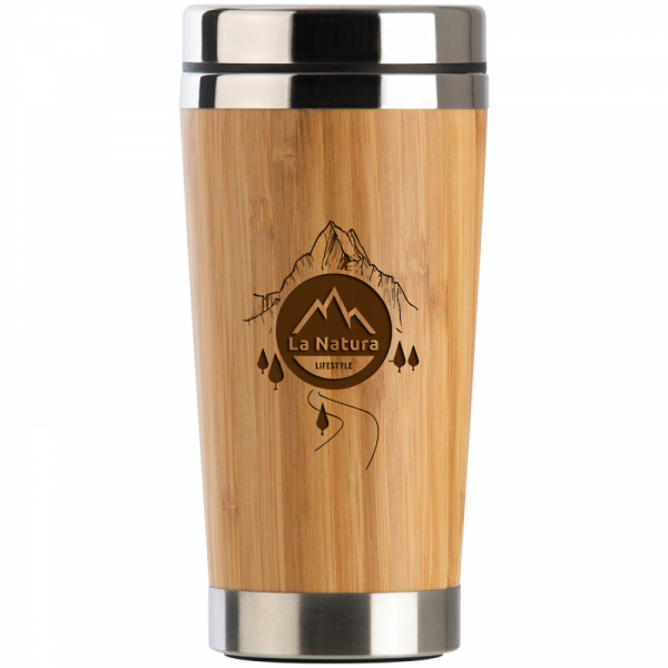 La Natura Lifestyle Kaffeebecher to go doppelwandig aus Bambus und Edelstahl 450ml