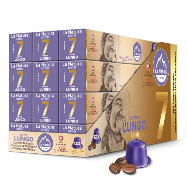 Lungo - 120 Kaffeekapseln Alu