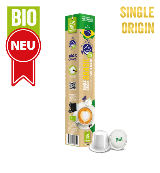 BRASIL Single Origin BIO Kaffee 10 Kaffeekapseln