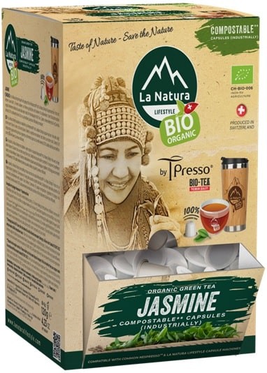 SUPER BOX Jasmin Grüner BIO Tee - 100 Kapseln La Natura Lifestyle by Tpresso