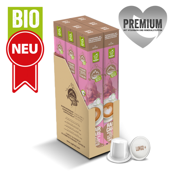 Lungo Premium Hair Care Kaffee 60 Kapseln La Natura Lifestyle BAG