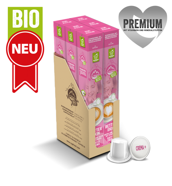 Crema BIO Premium Better Skin Kaffee 60 Kapseln La Natura Lifestyle BAG